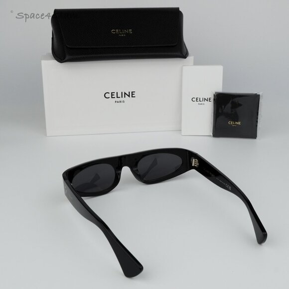 BRAND NEW Celine CL40260I 01A Black Dark Grey  Cat Eye Unisex Sunglasses - Picture 7 of 7